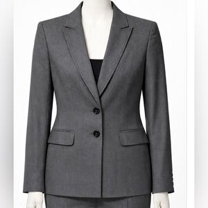 Teenflo Charcoal Wool Silk Tailored Blazer with contrasting Black Stitching